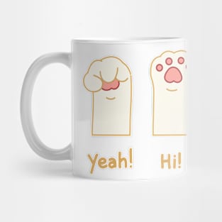 Yeah! Hi! Peace white's paw Mug